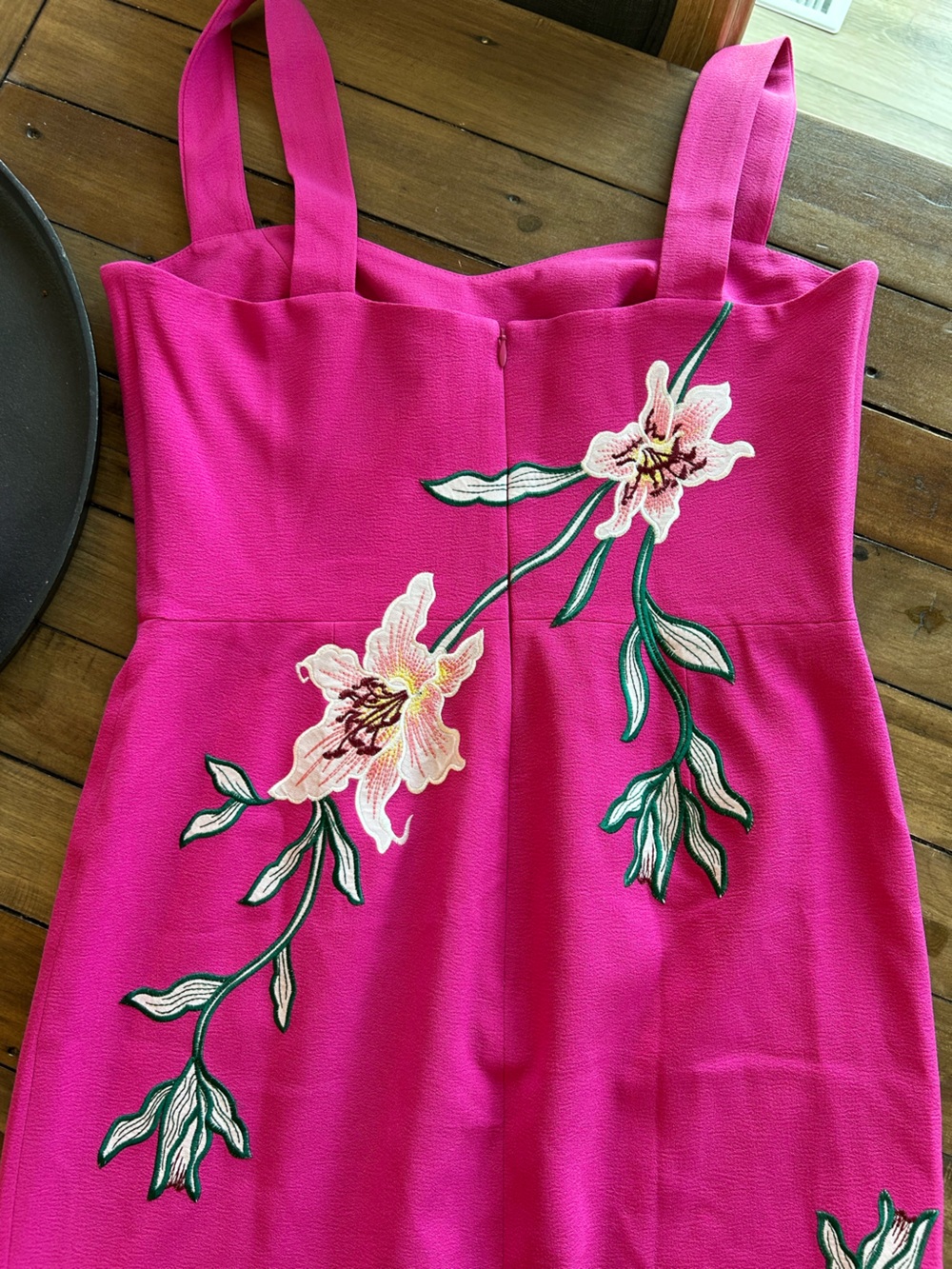 Dress the Population Nicole Floral Tropical Fuchsia Cocktail Dress L - Picture 9 of 16
